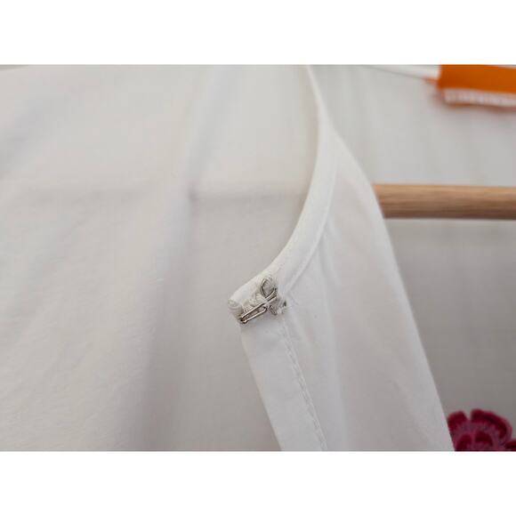 Tuckernuck Maxi Dress Oliphant Pink Grandiflora Puff Sleeve White Size M Floral - Picture 14 of 14